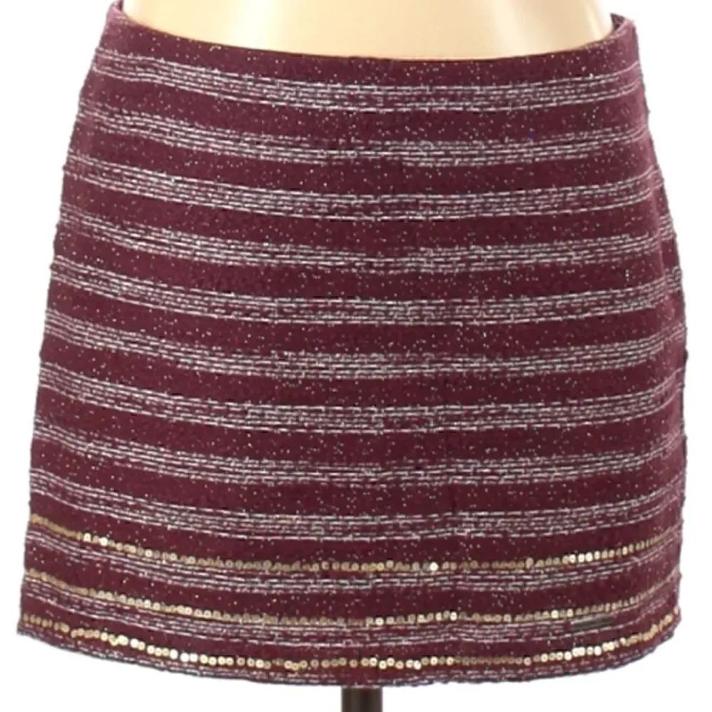 Abercrombie Metallic/Sequin Tweed Mini Skirt